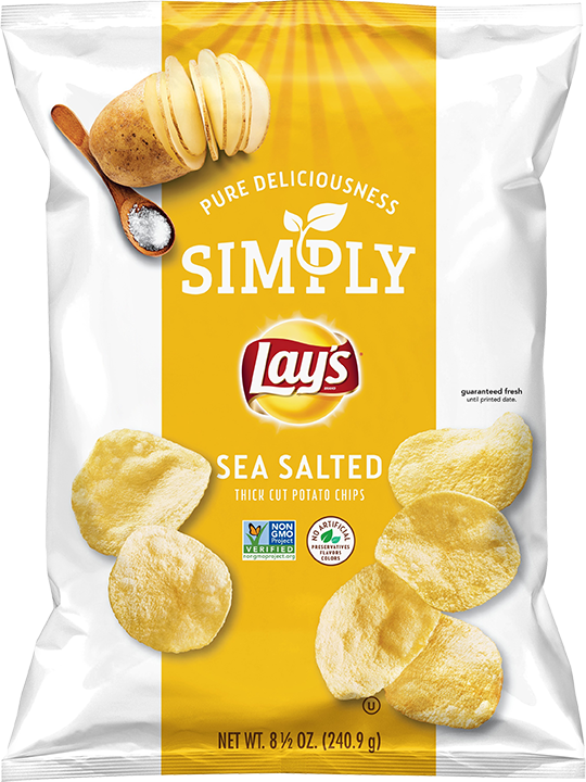 Bag of Simply LAY'S® Sea Salted Thick Cut Potato Chips