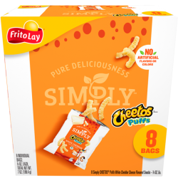 Simply CHEETOS® Puffs White Cheddar Cheese Flavored Snacks - 8 singles bag
